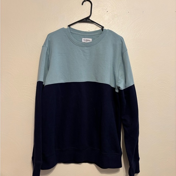 Goodfellow & Co Blue Sweatshirt Minimalist Crewneck Design - Picture 1 of 8
